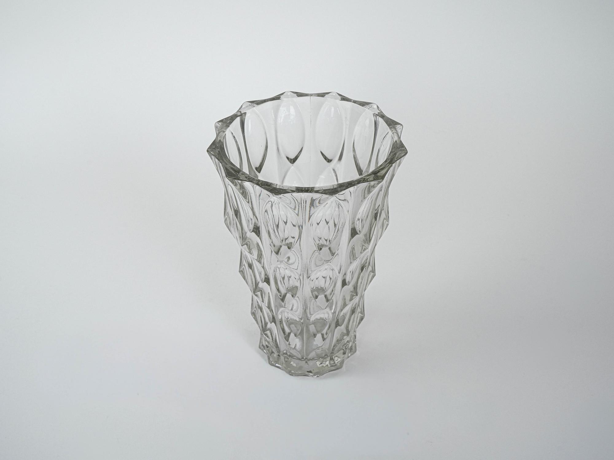 Crystal vase Transparent 1960s 4