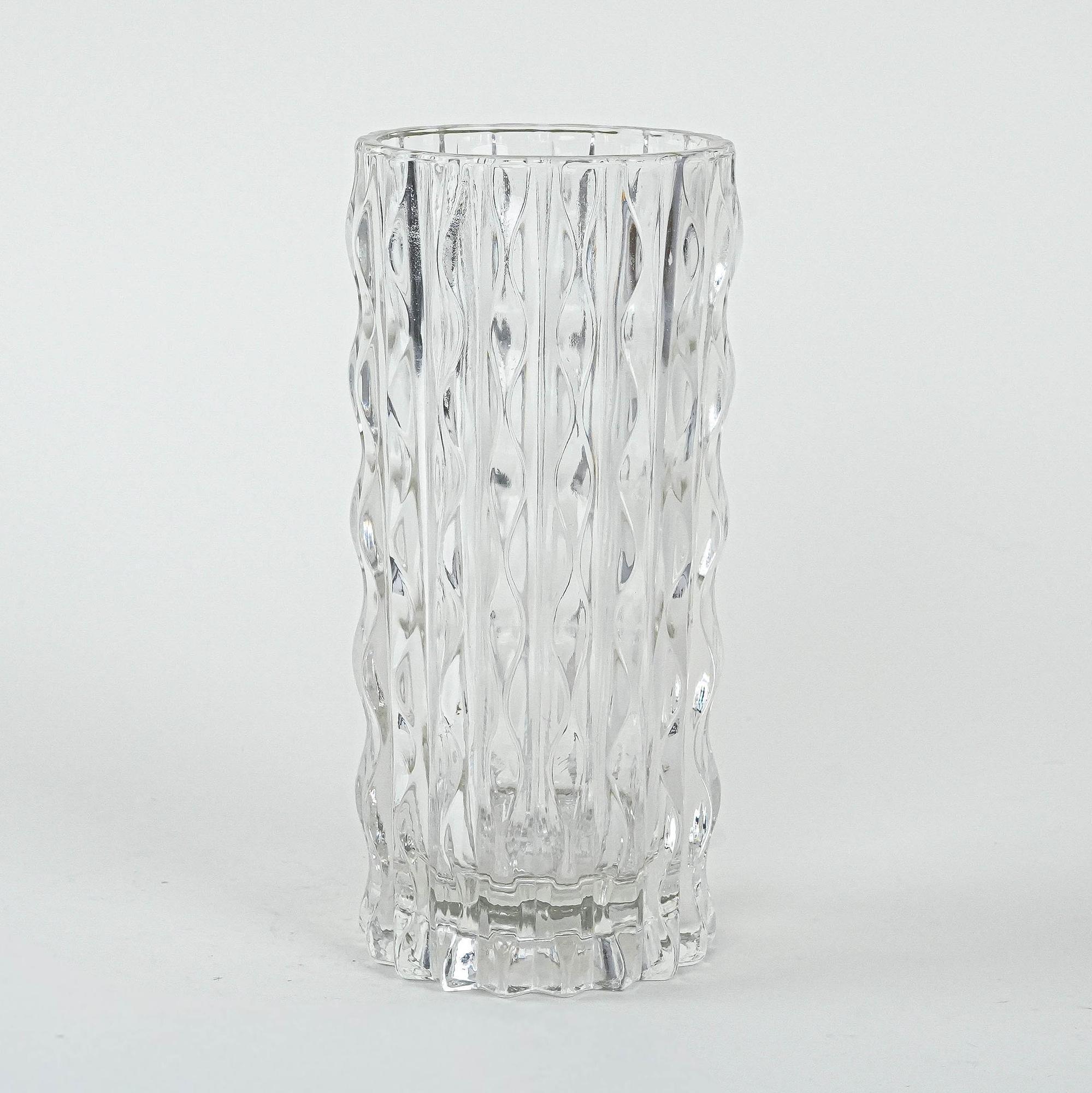 Kristallvase Transparent 1960er Jahre 1