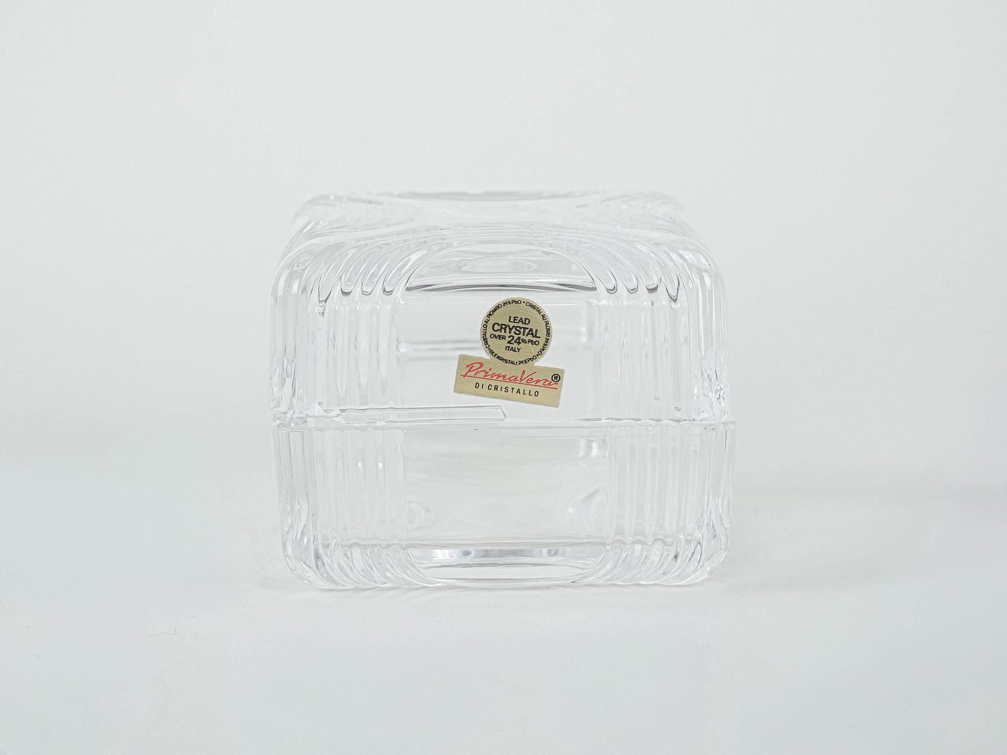 Crystal box lead glass transparent 1970s 6