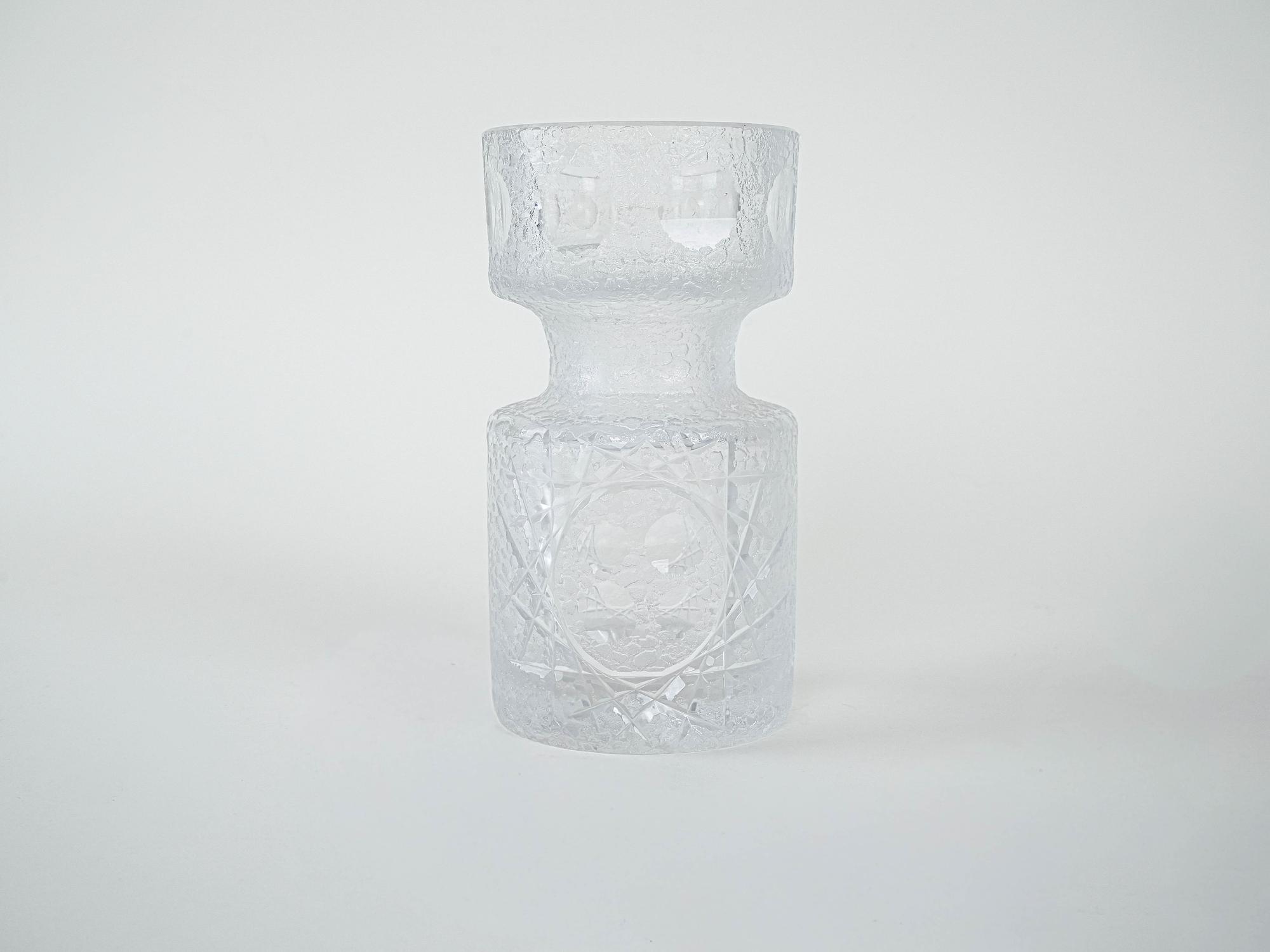 Glasvase Transparent 1960er Jahre 3