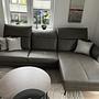 Corner sofa leather grey 0