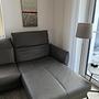 Corner sofa leather grey 1