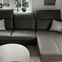 Corner sofa leather grey 2