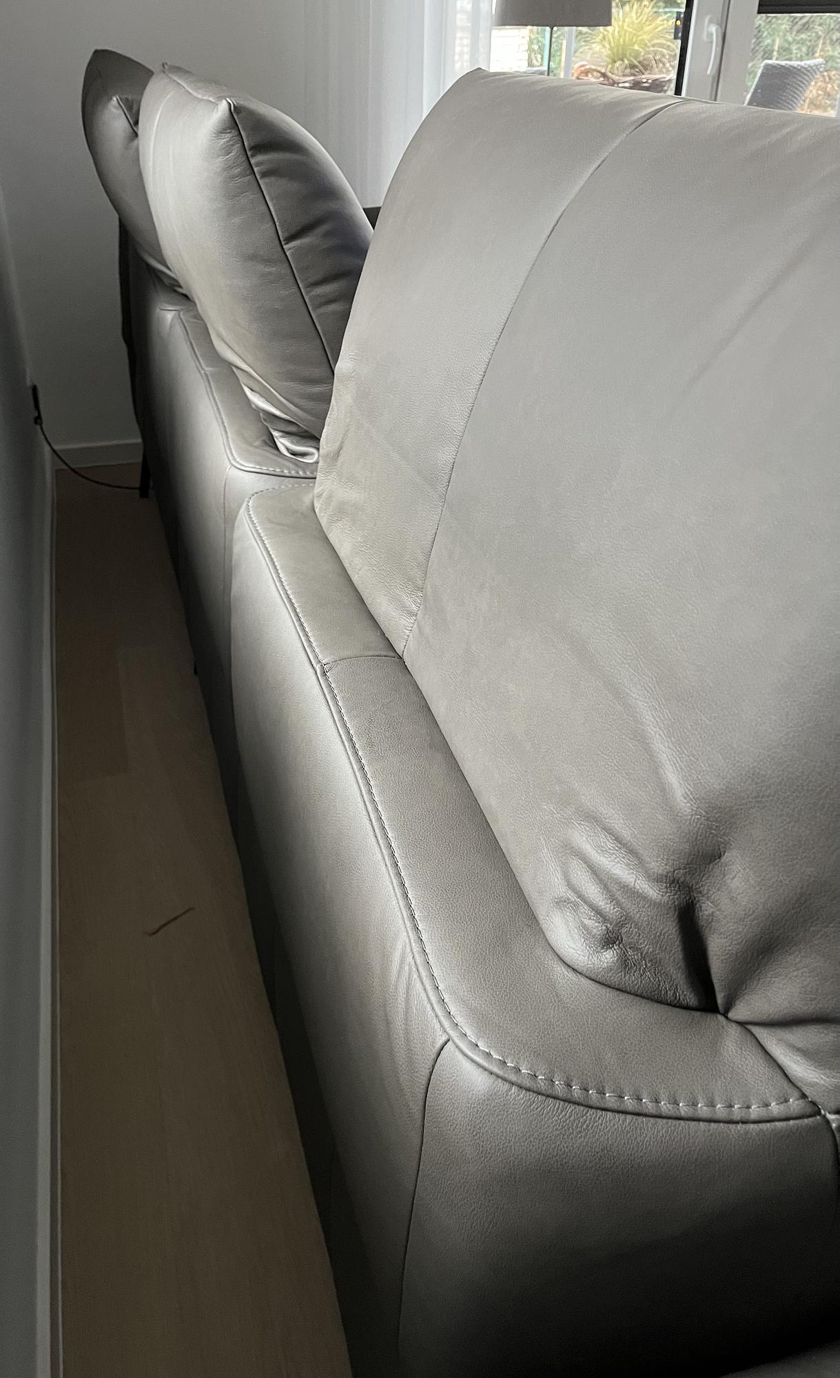 Corner sofa leather grey 4