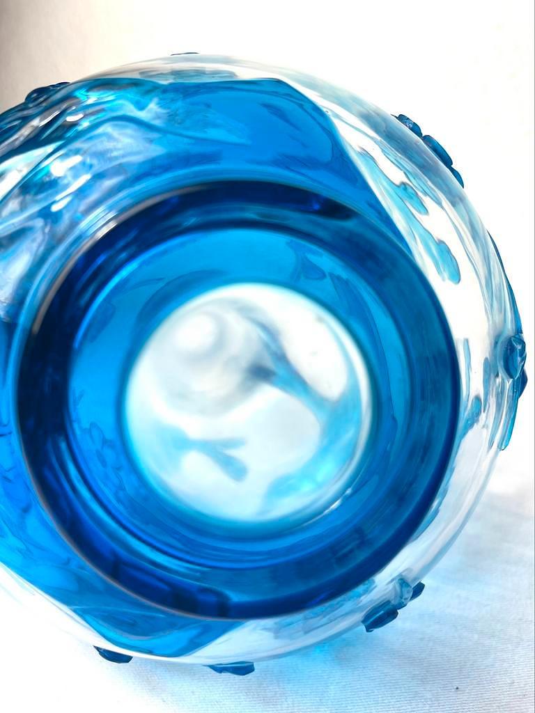 Peking Vase Glass Blue 4