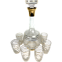 Carafe with 6 glasses gold stripes 0