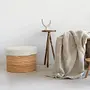 Rattan Pouf White 1
