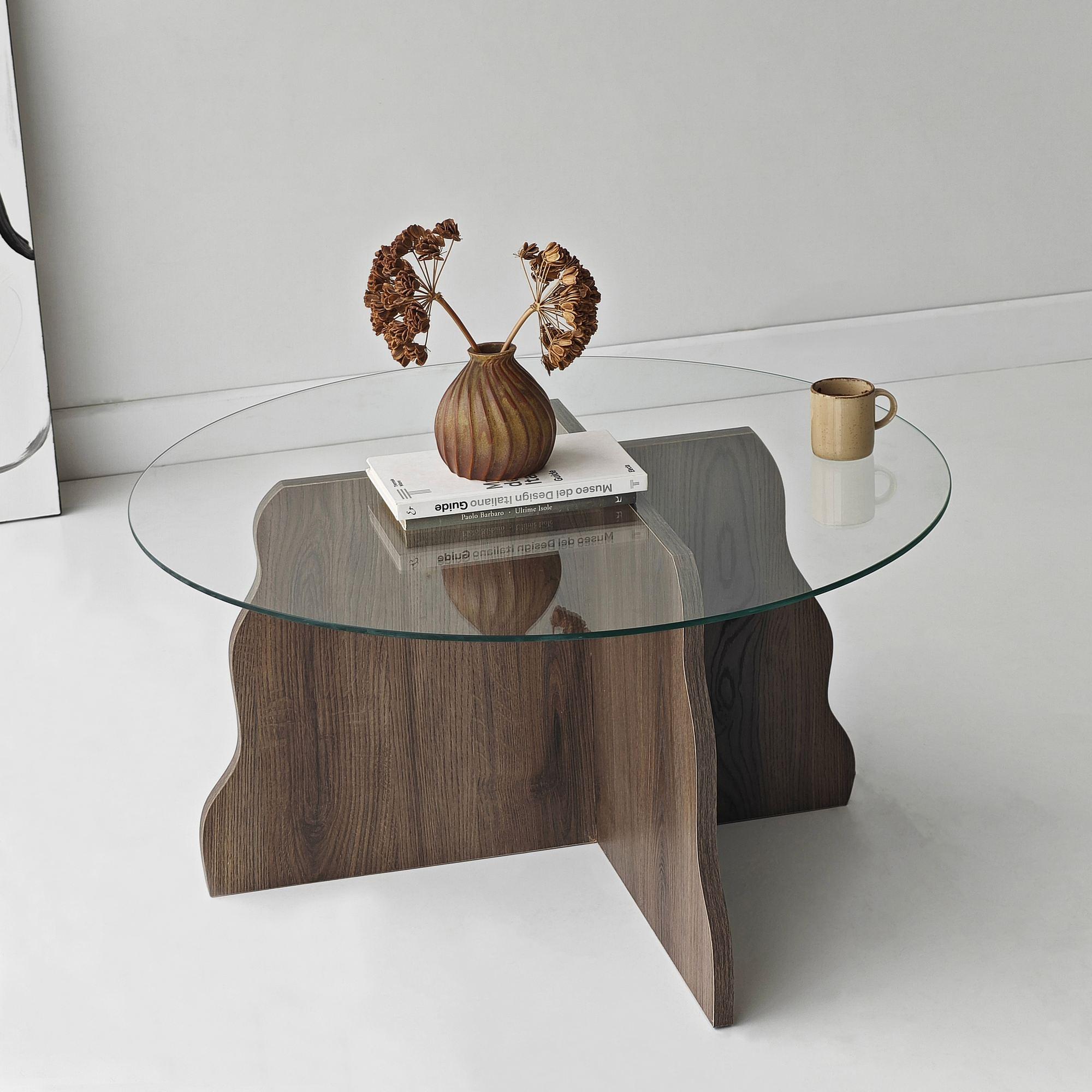Butterfly Tisch Walnuss Transparent 7