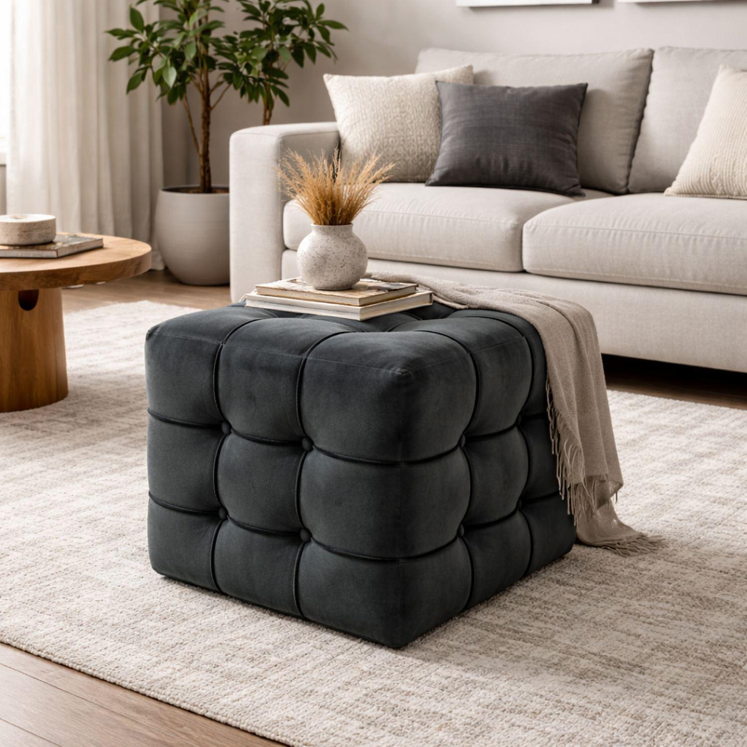 Lizbon Hocker Grau 1