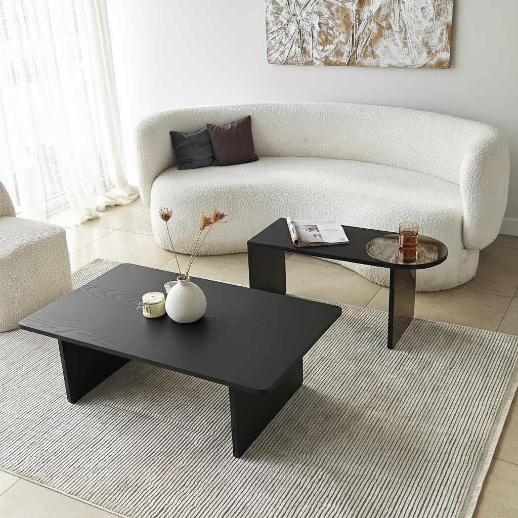 Luna Tisch 2er Set Schwarz 2