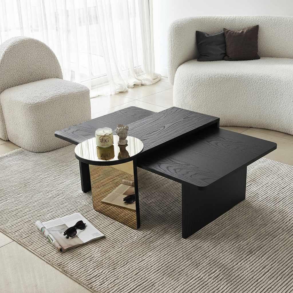 Luna Tisch 2er Set Schwarz 1