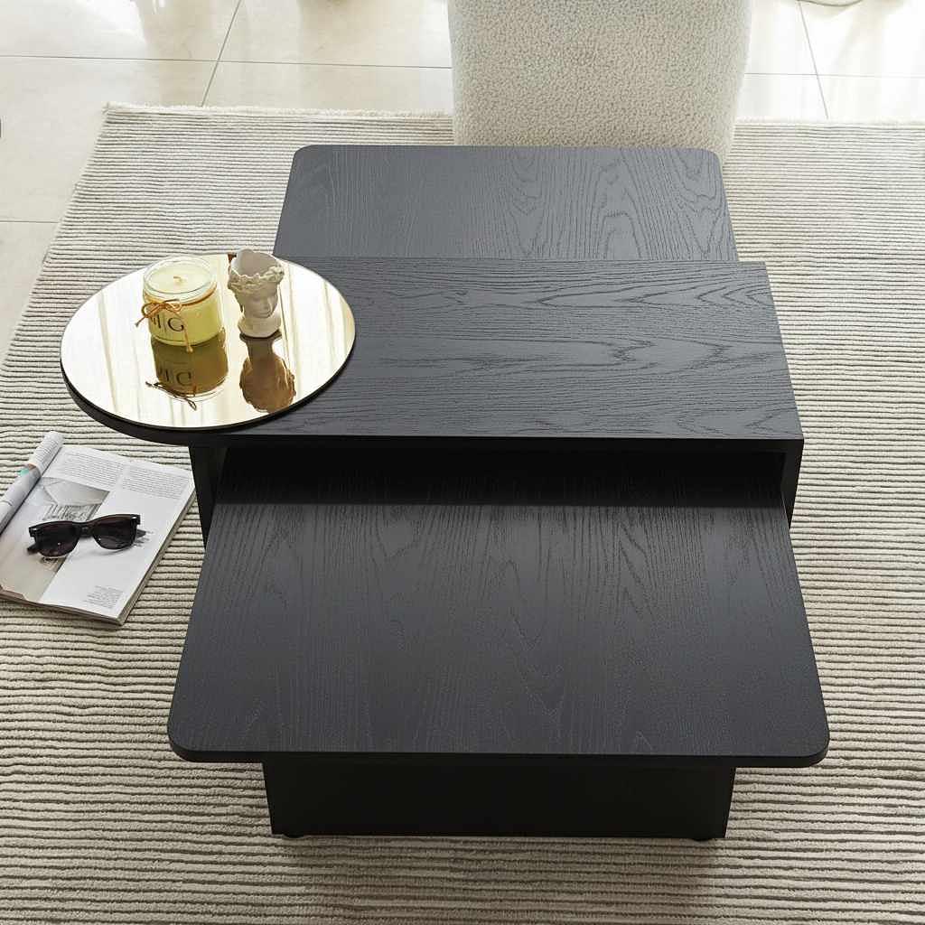 Luna Tavolo Set da 2 Nero 4