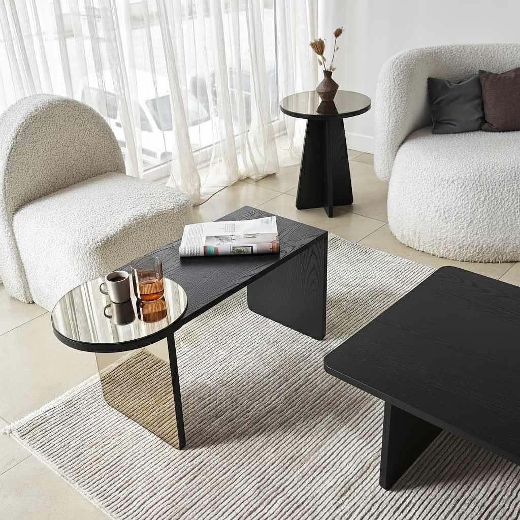 Luna Tisch 4er Set Schwarz 4