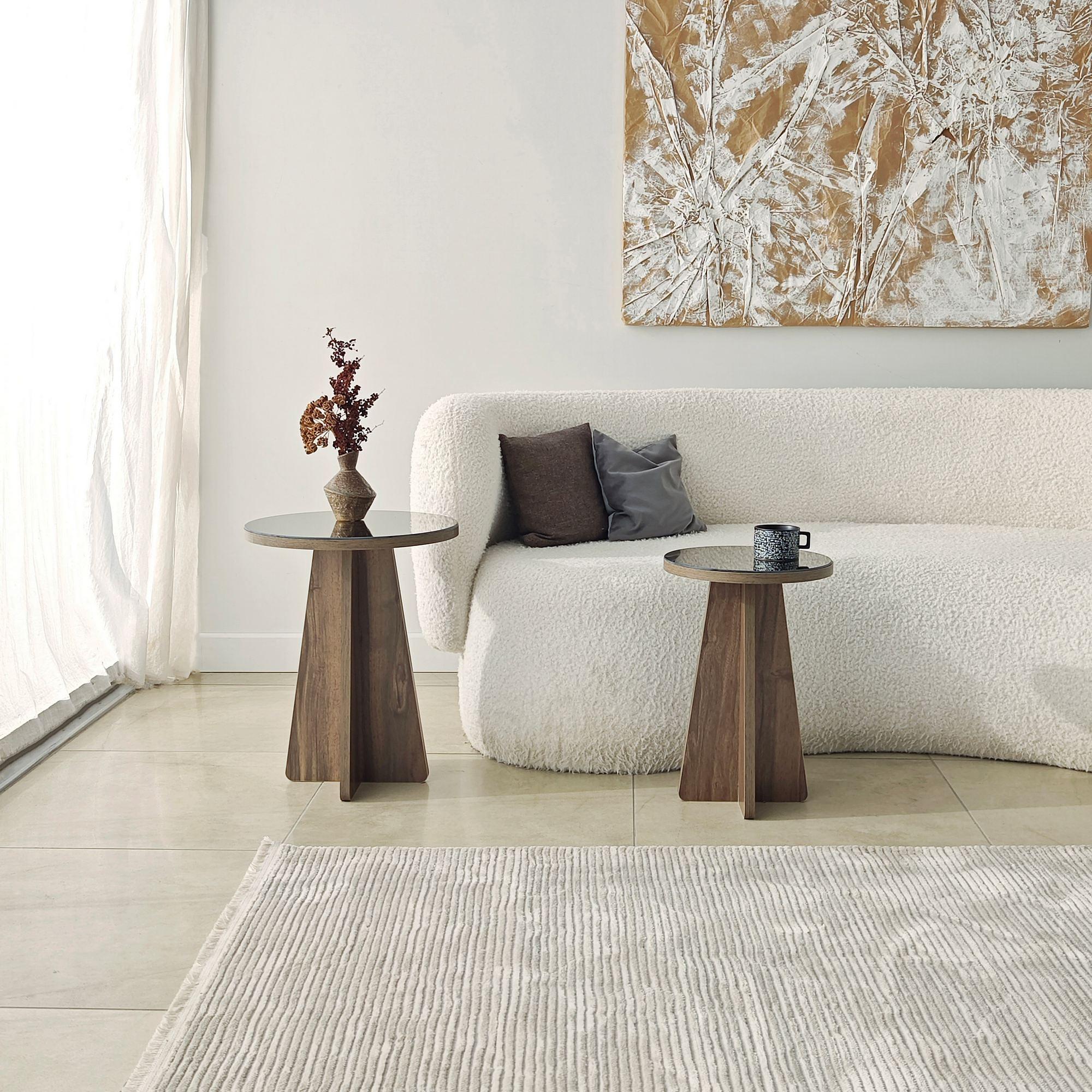 Luna 2 Seitentisch 2er Set Nussbaum 8