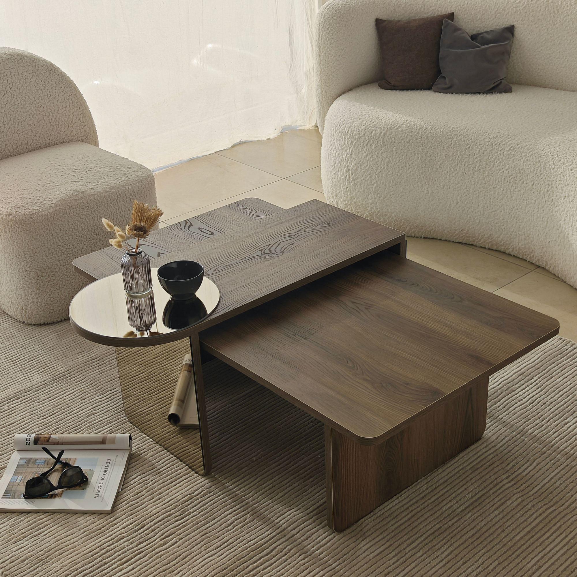 Luna 2 Tisch 2er Set Nussbaum Optik 1