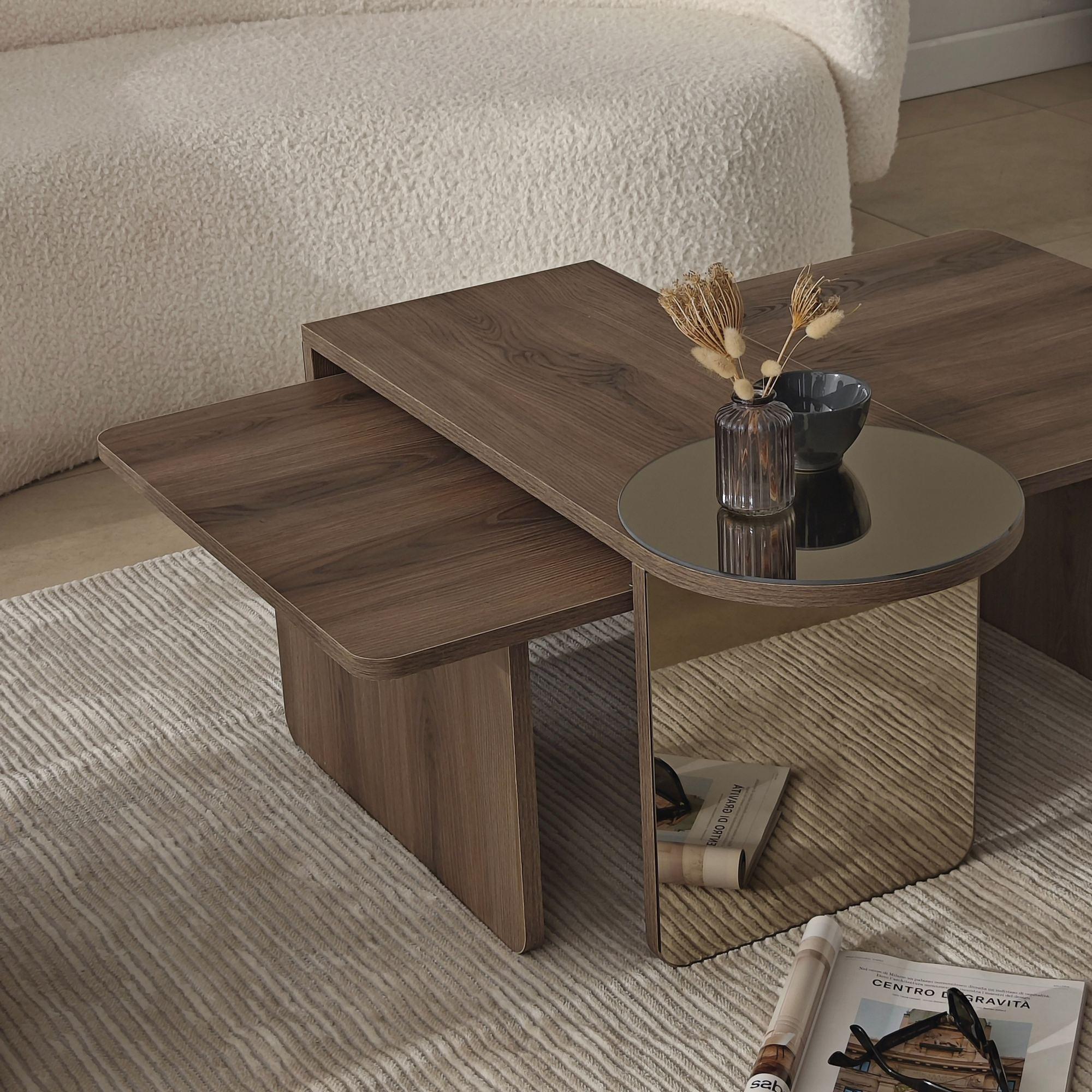Luna 2 Table Set of 2 Walnut Look 4