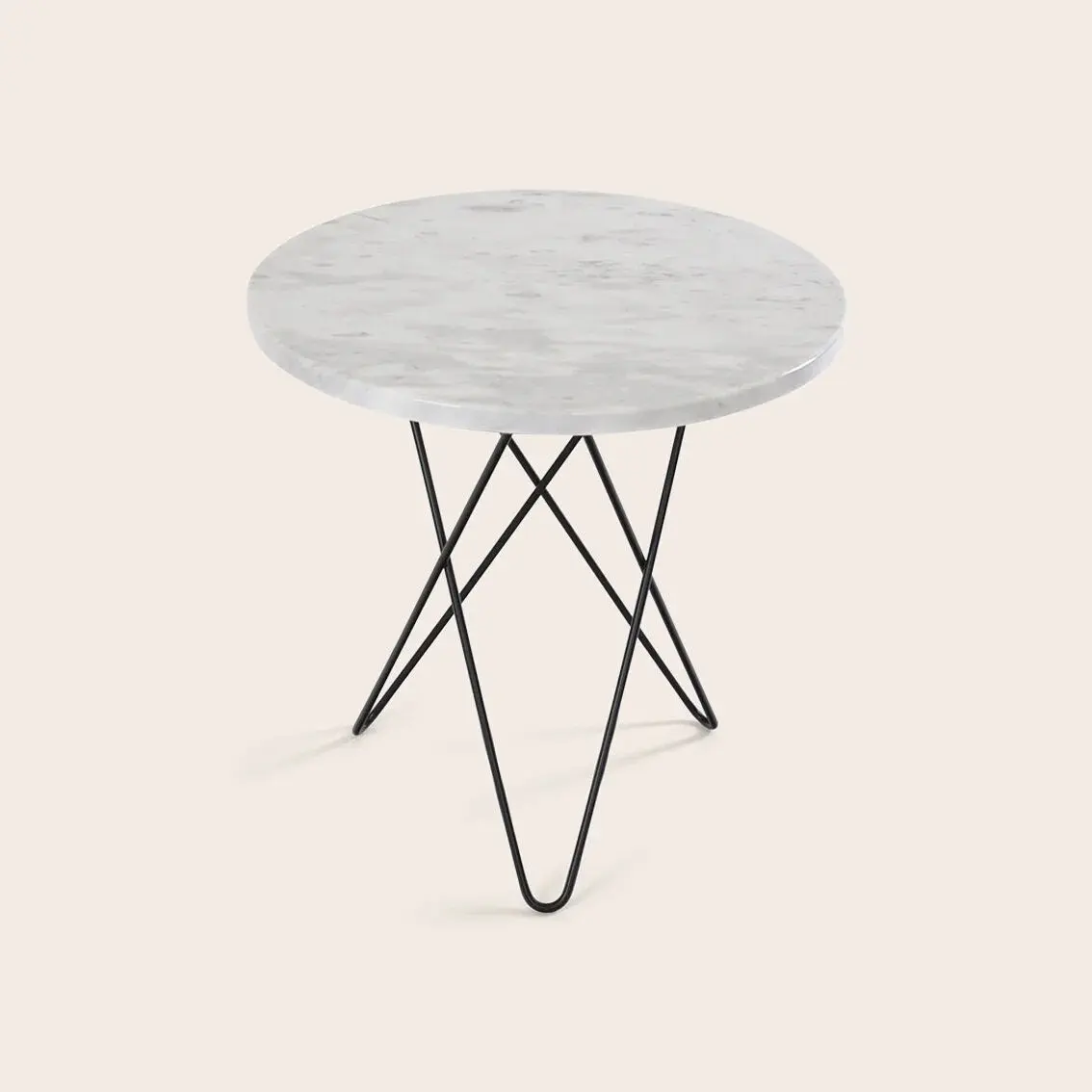 Mini O Tisch Hoch Marmor Weiß Ø 50cm  0