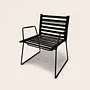 Strap Lounge Chair Leder Schwarz 0