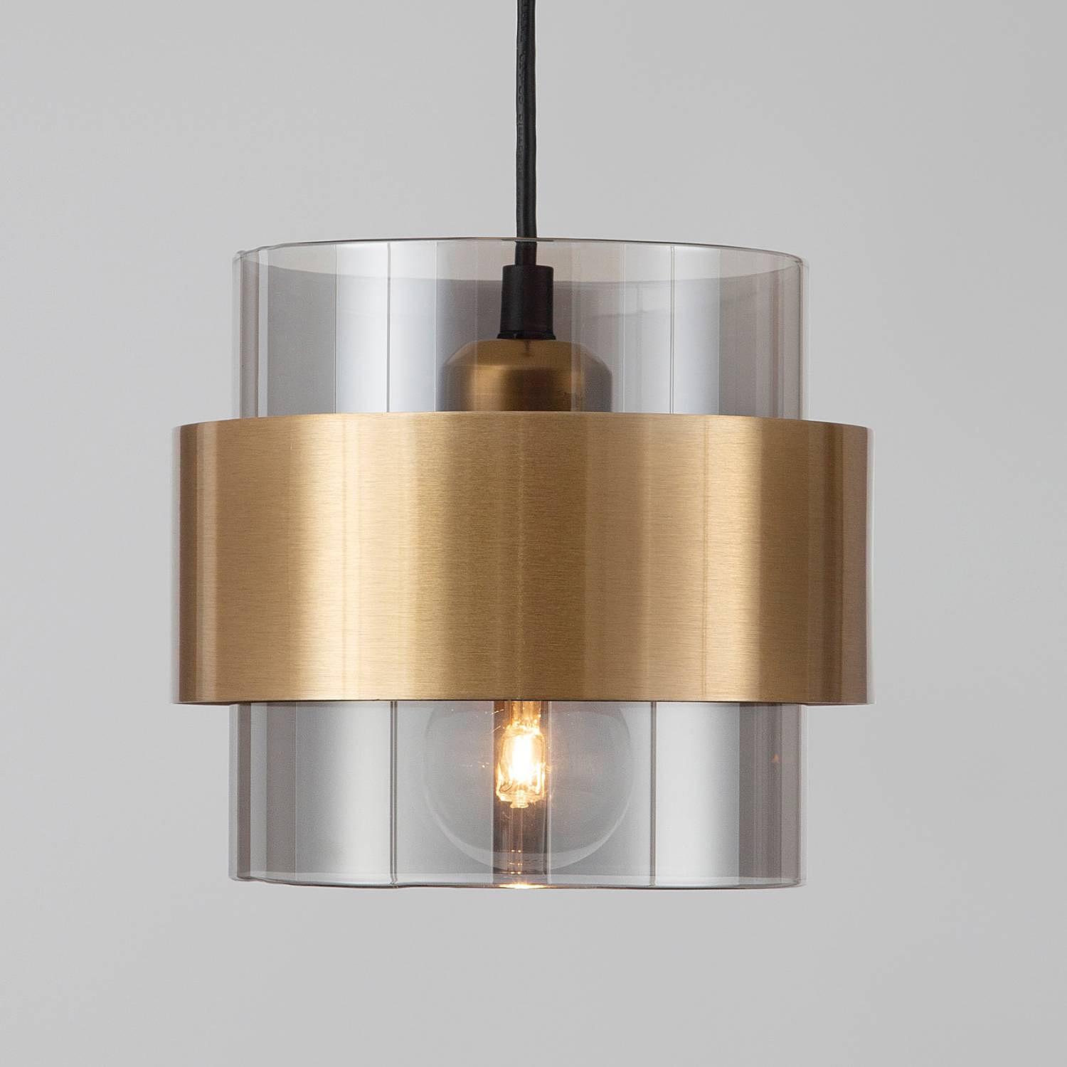 Sianna Type A Pendant Light Smoked Glass Gold 1