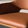 Dining chair faux leather brown 4