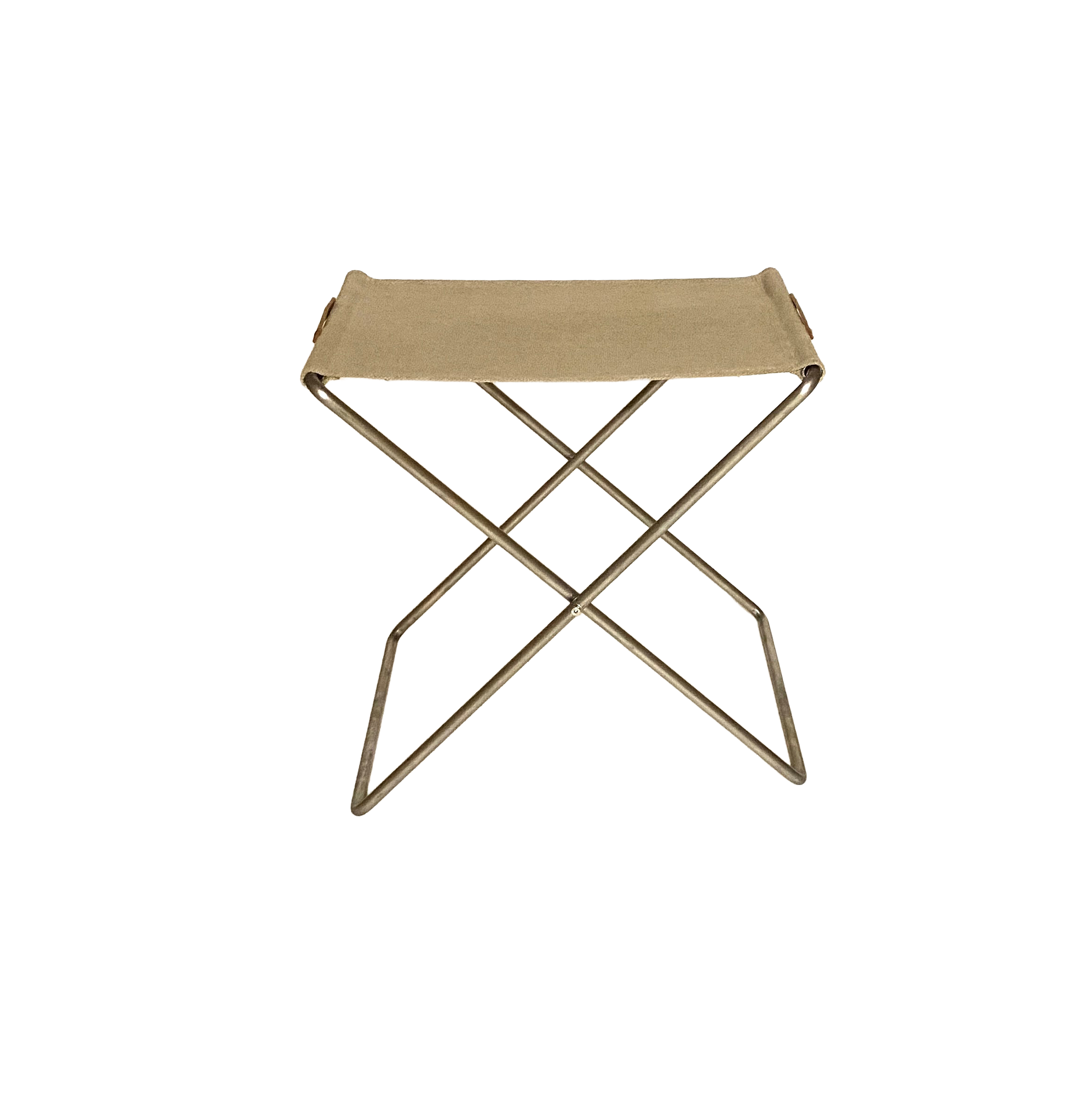 OX Hocker Klein Leder Canvas Beige 0