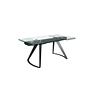 Dining Table Extendable Safety Glass Steel Black 7