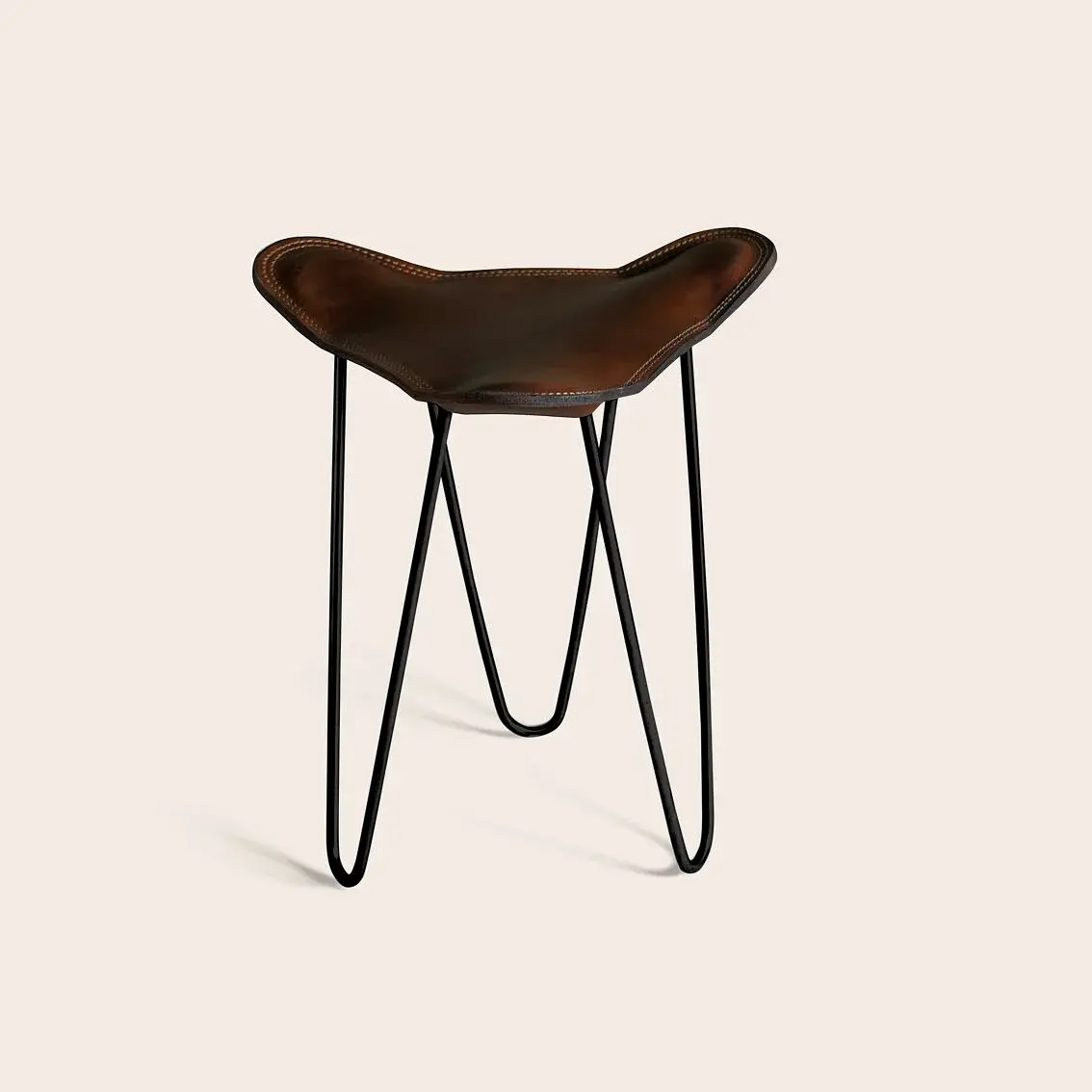 Trifolium Stool Leather Mocha 0