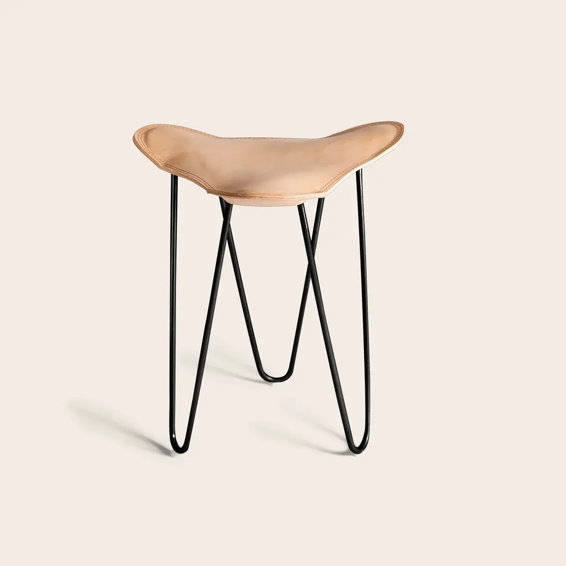 Trifolium Hocker Leder Natur 0