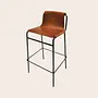 September Bar stool Leather Cognac 0