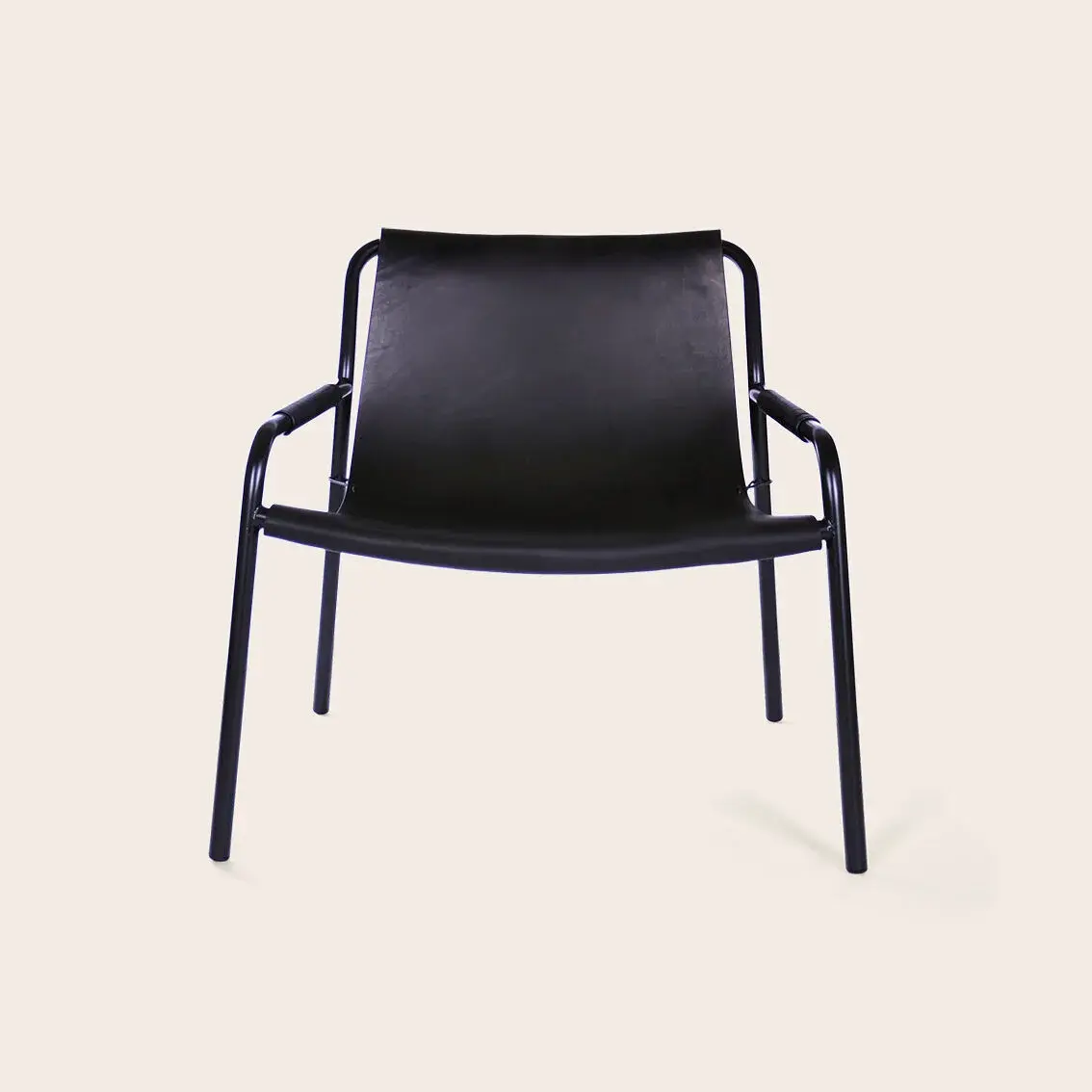 September Armchair Leather Black 0