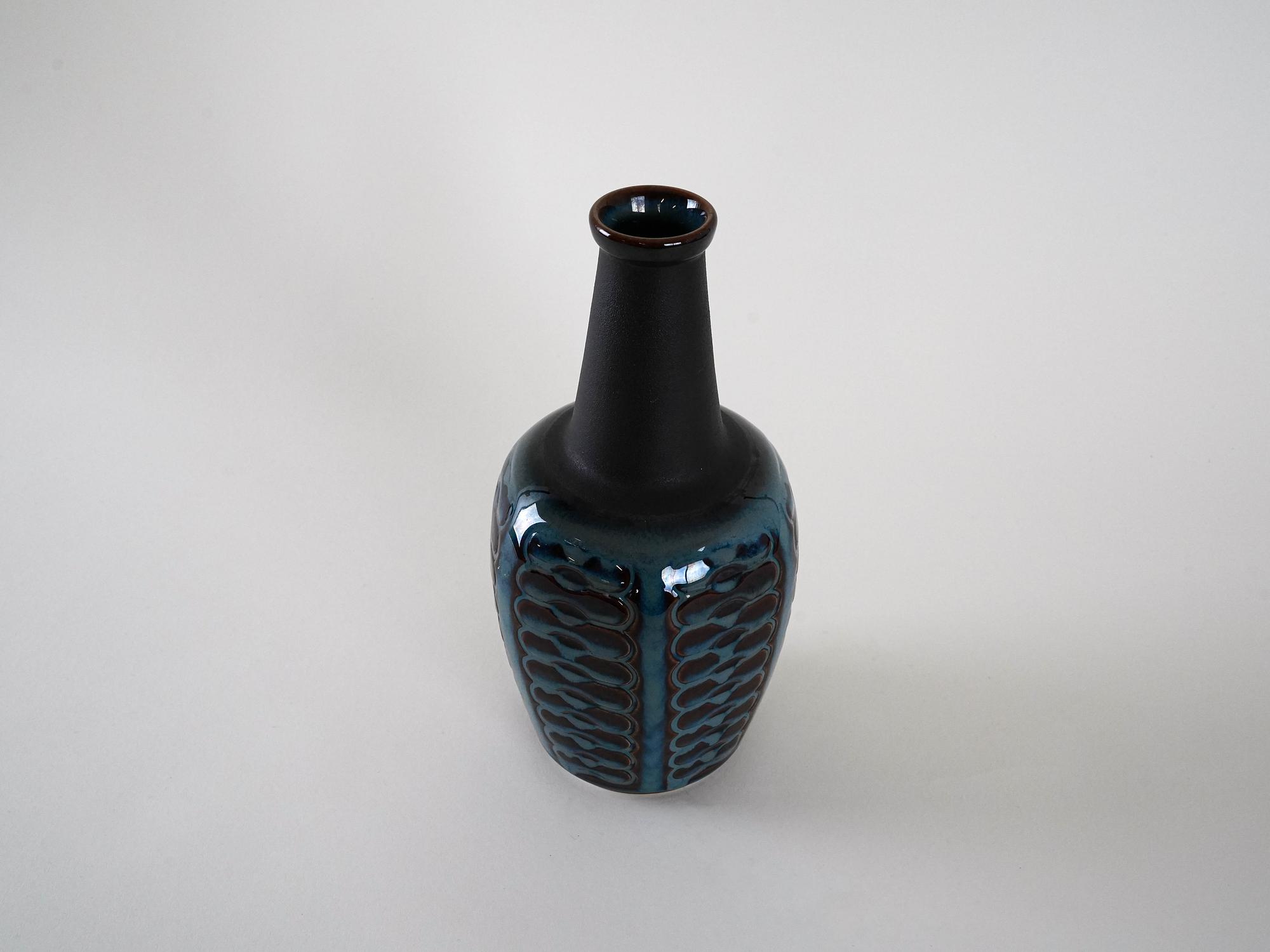 Vase Steinzeug Blau 5