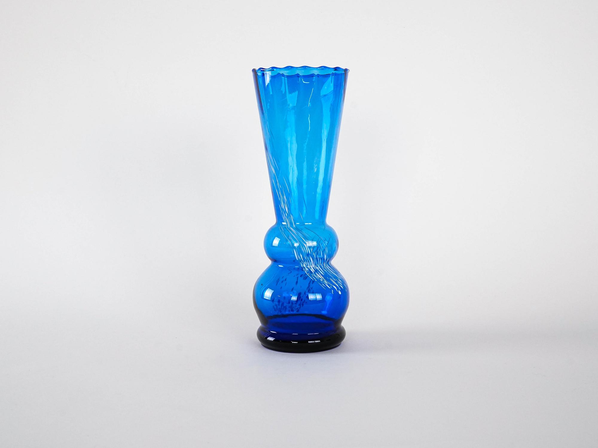 Glasvase Blau 3