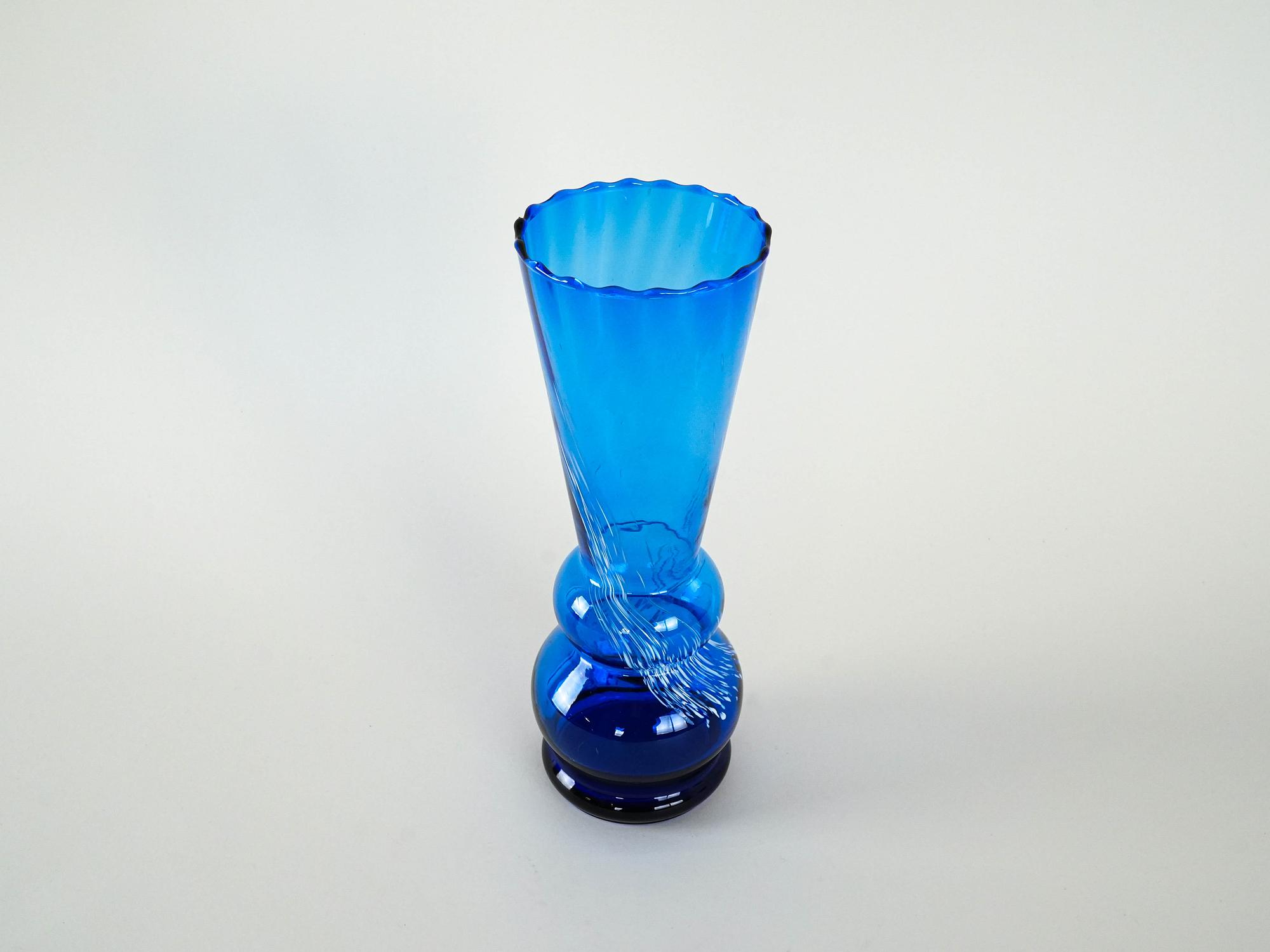 Glasvase Blau 4