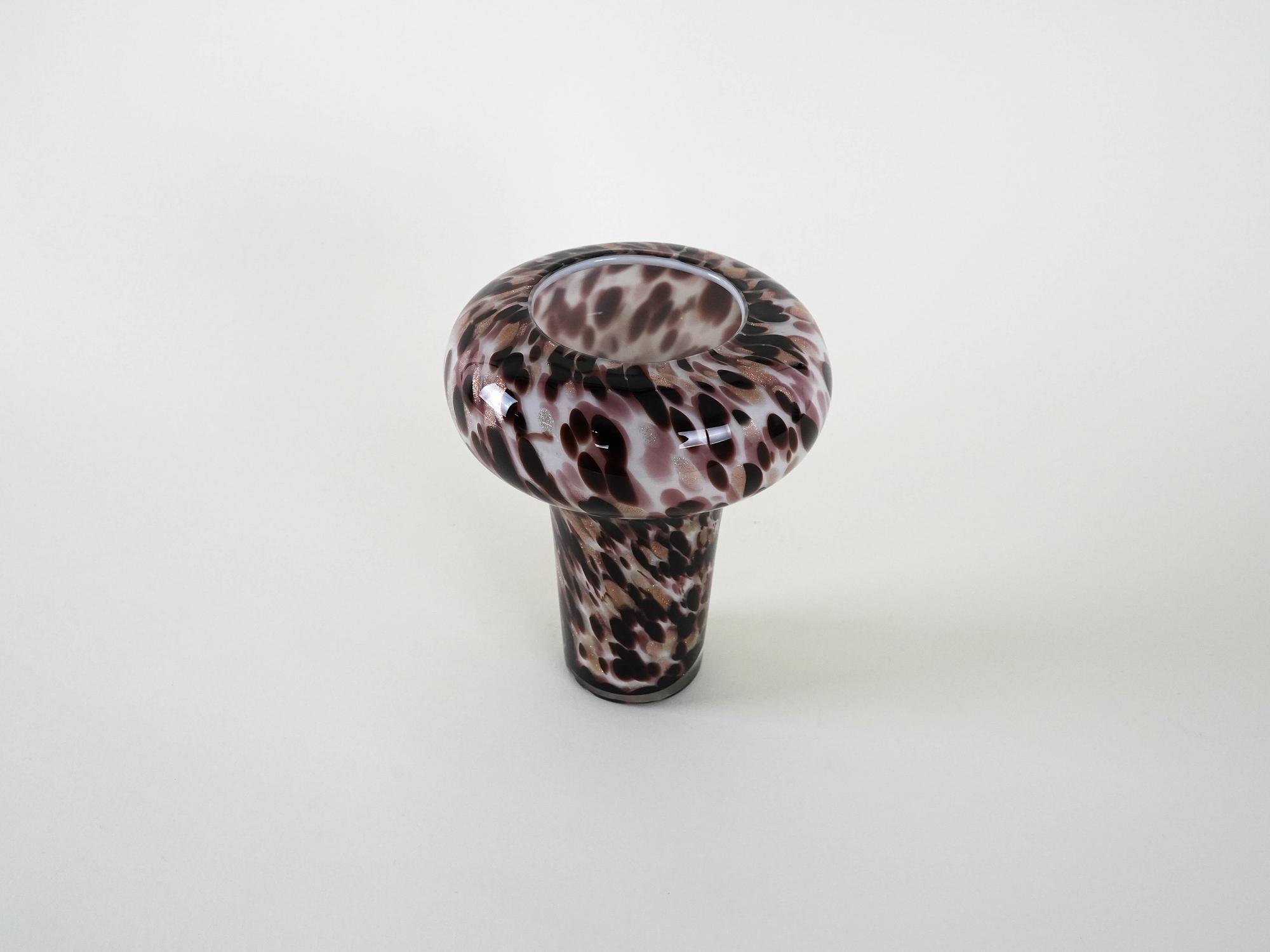 Leopard print glass vase brown 4