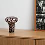 Leopard print glass vase brown 1