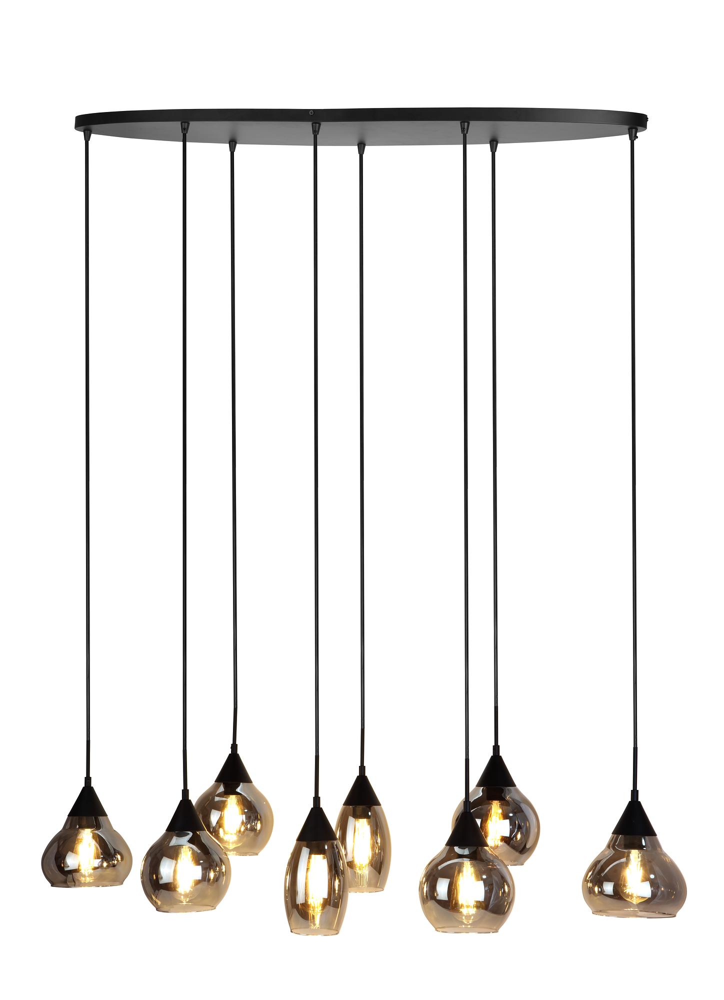 Lampada a sospensione vetro fumé grigio 0