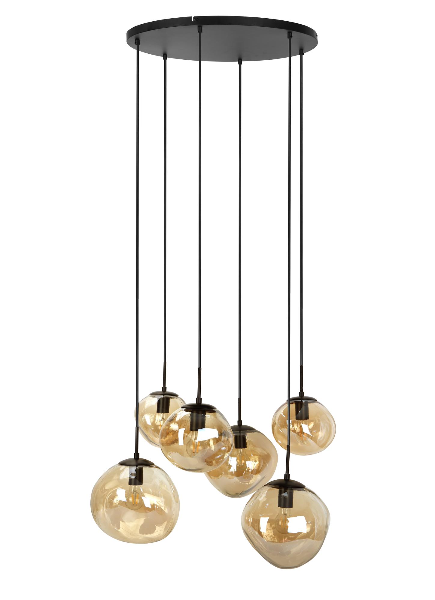 Lampada a sospensione vetro ambra 1