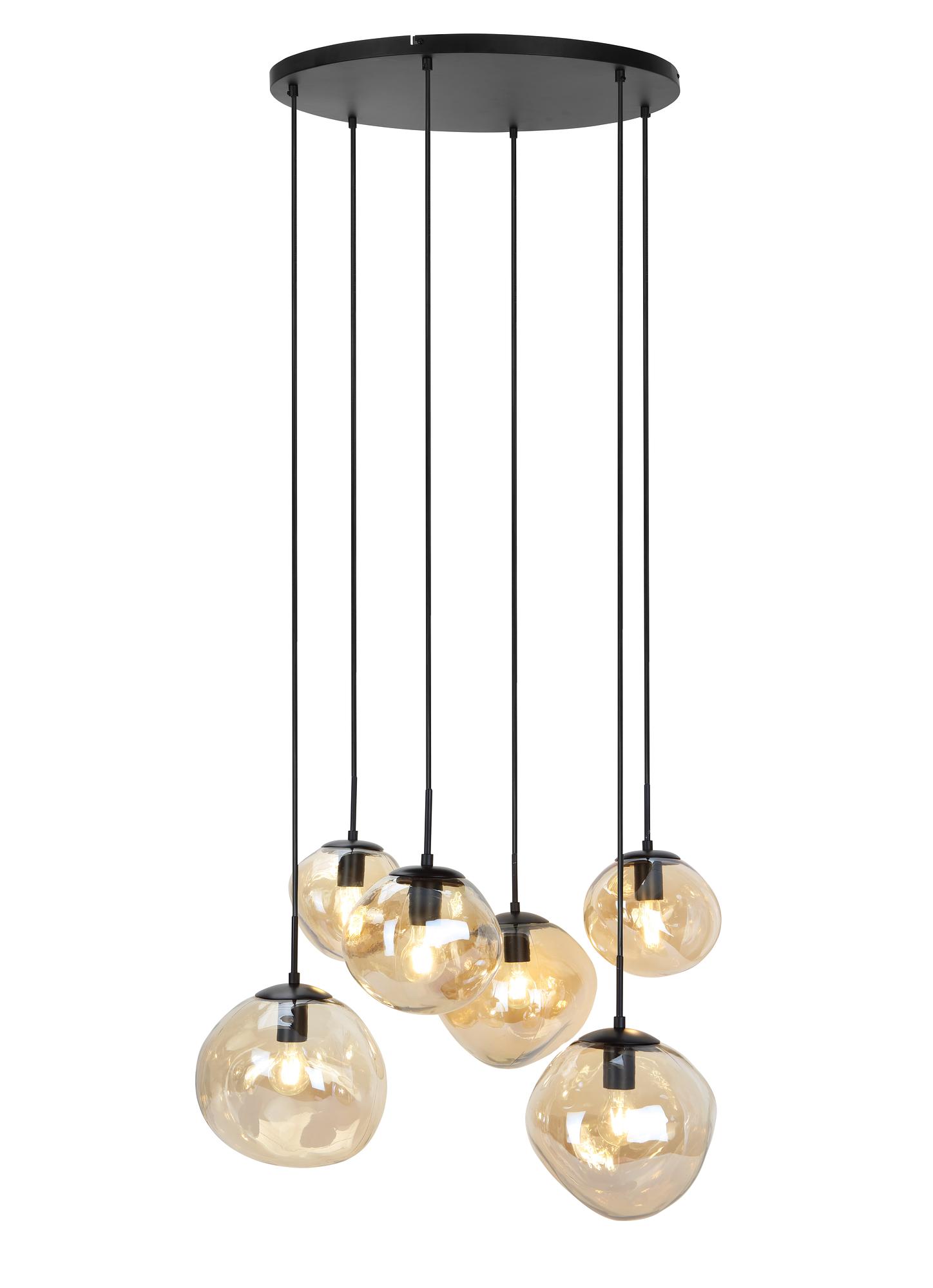 Lampada a sospensione vetro ambra 0