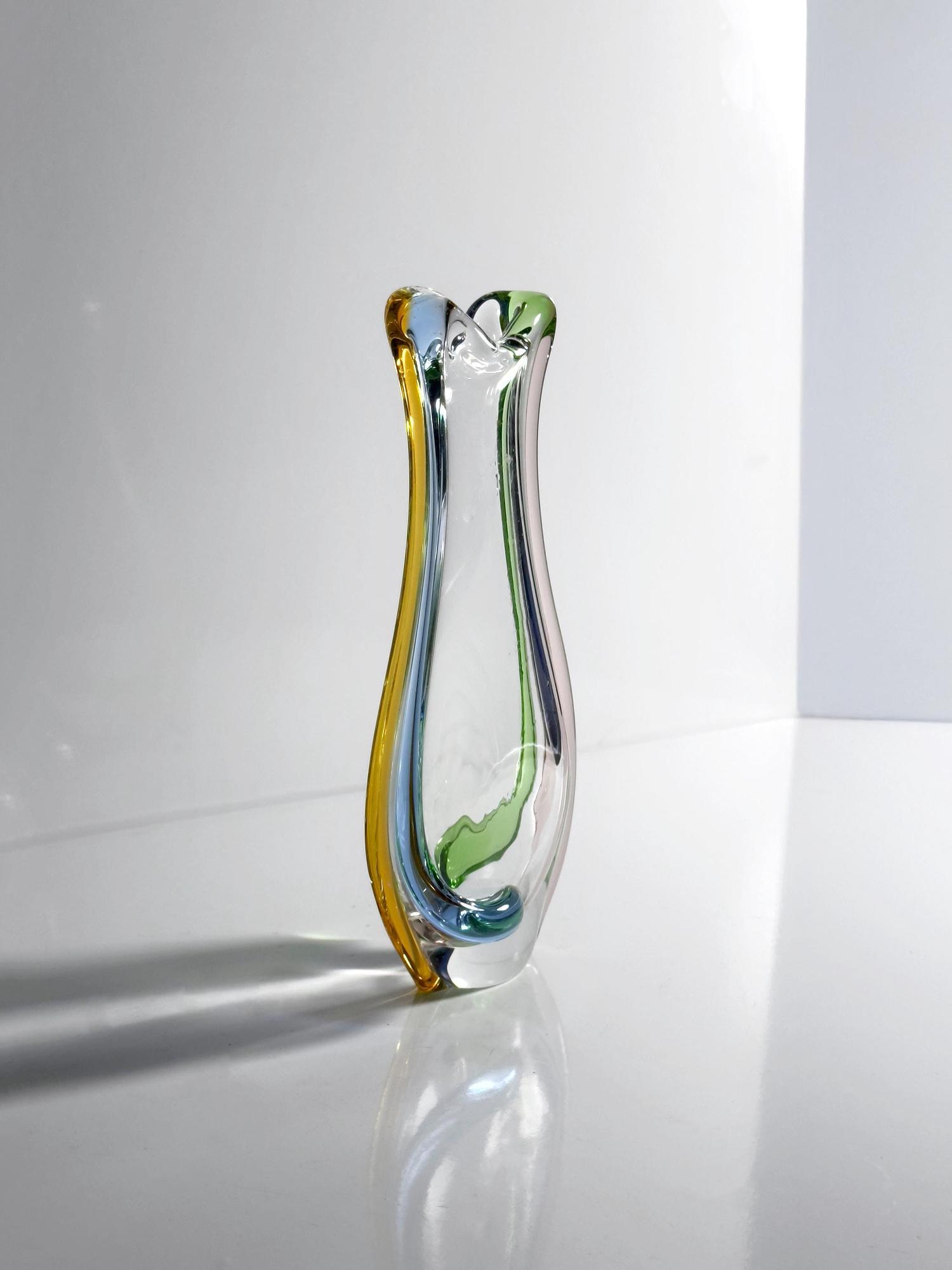 Vintage Rhapsody Vase Glass 50s 4