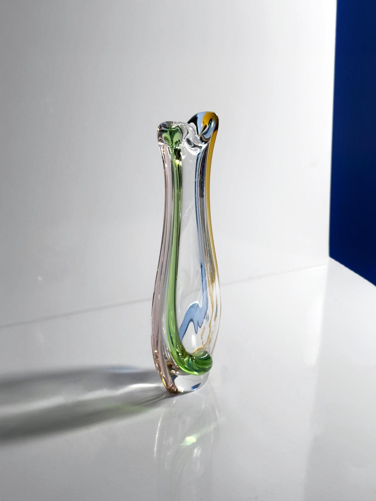 Vintage Rhapsody Vase Glass 50s 5
