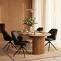 2x Linni Upholstered Swivel Chair Black 0