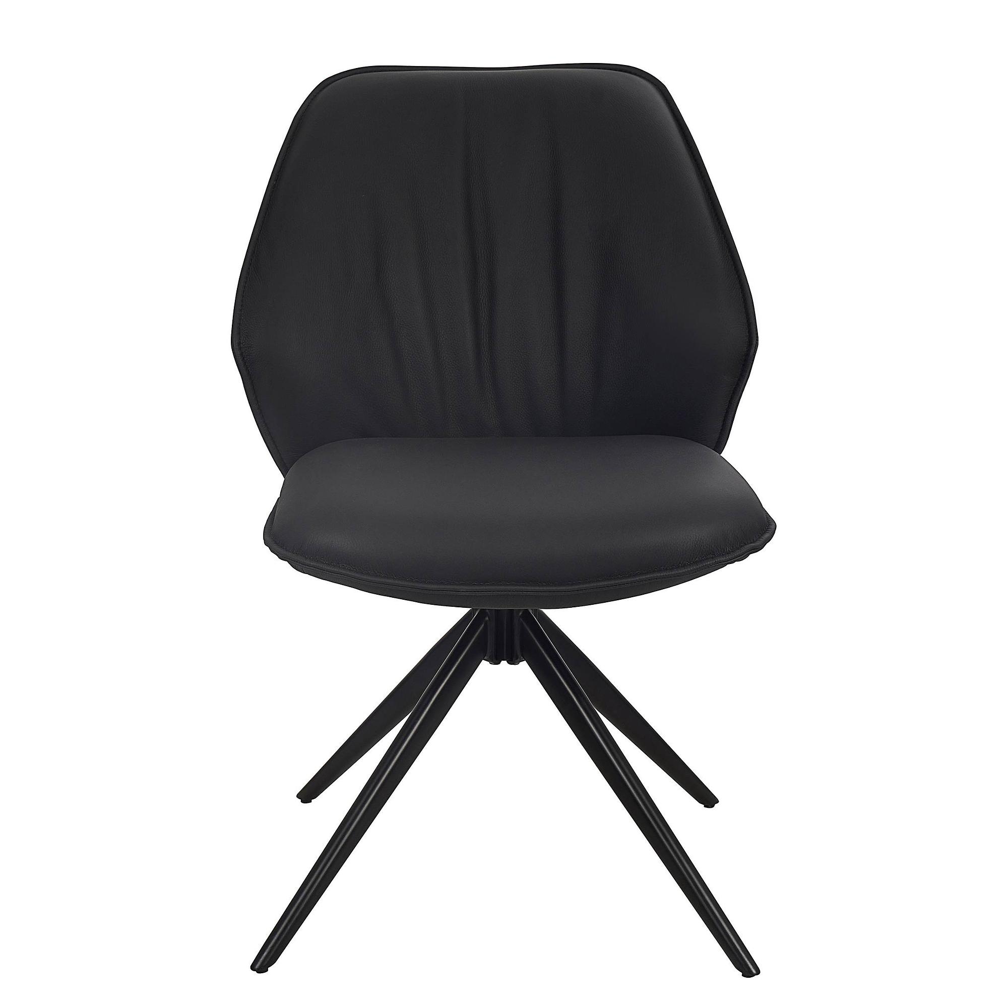 2x Linni Upholstered Swivel Chair Black 4