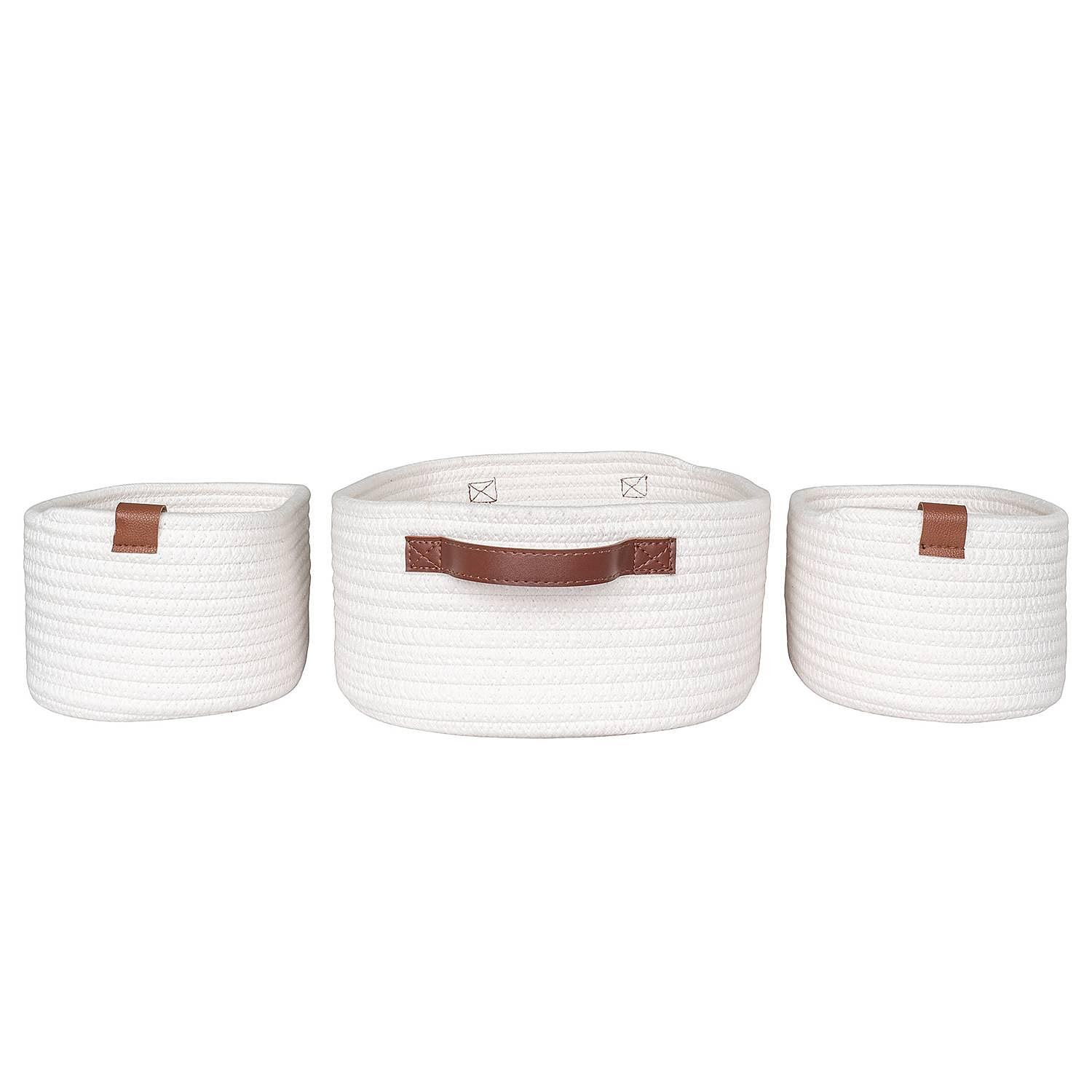 3x Jarana Storage basket Cotton White 4