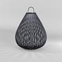 Plet Solarleuchte handgeflochtenem Rattan Schwarz Ø 48cm 1