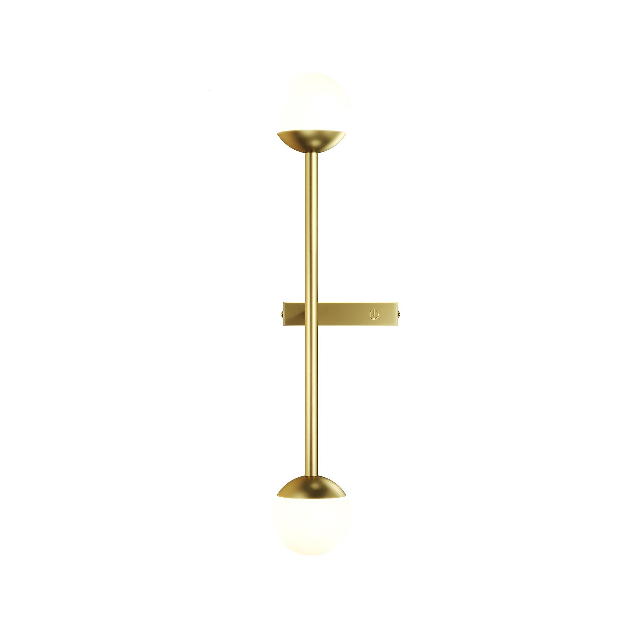 2-Light Touch Wall lamp Metal Glass Gold 0
