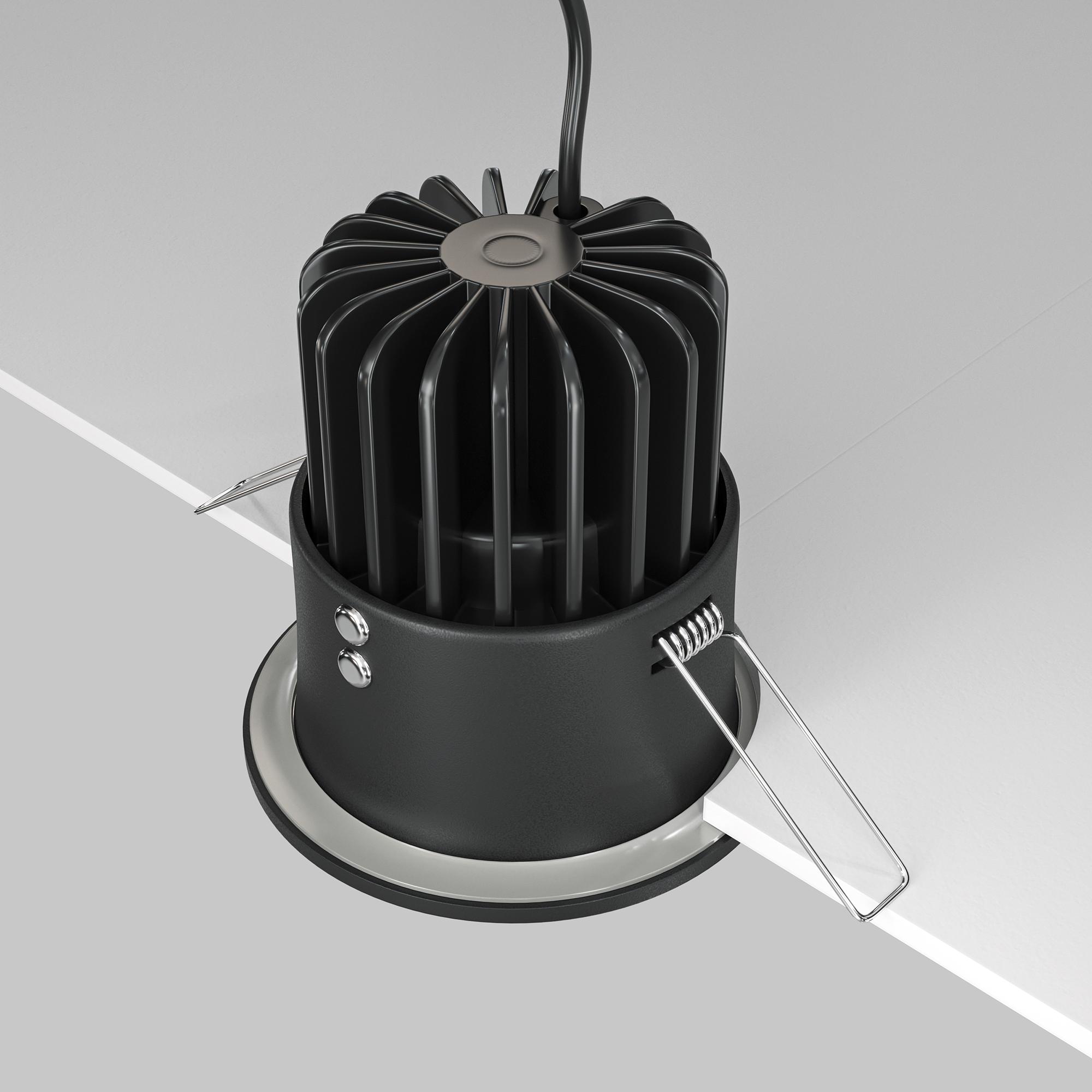 Zoom Recessed Light Black Ø 9cm 1