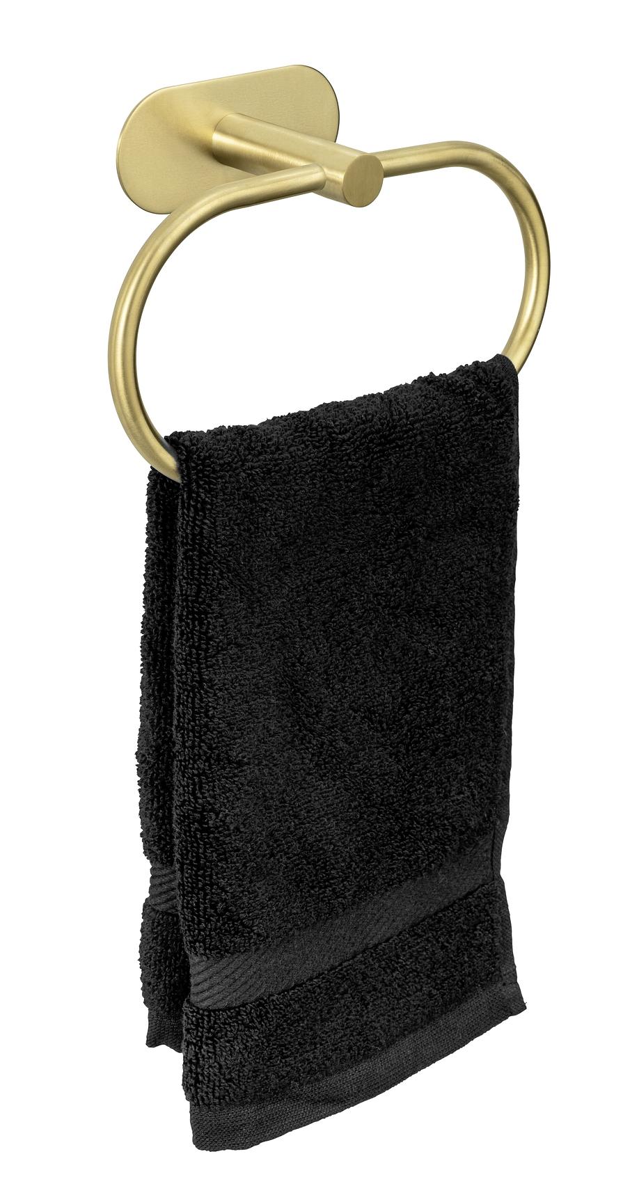 Orea Towel ring Stainless steel Satin Glass Gold 4