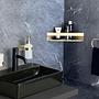 Orea Towel ring Stainless steel Satin Glass Gold 2