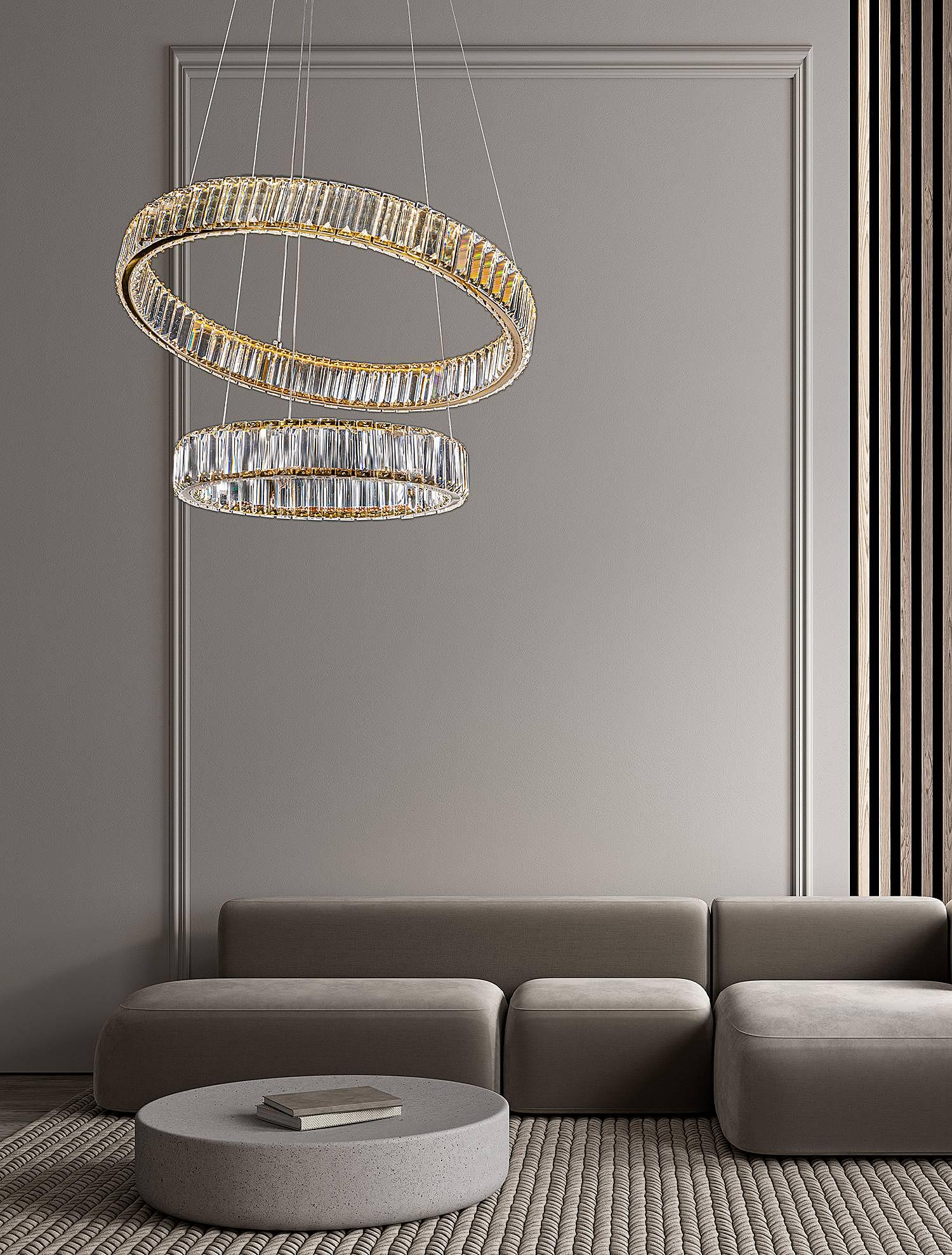 2-Flammig Aurelia Typ D Pendelleuchte Aluminium Gold 2