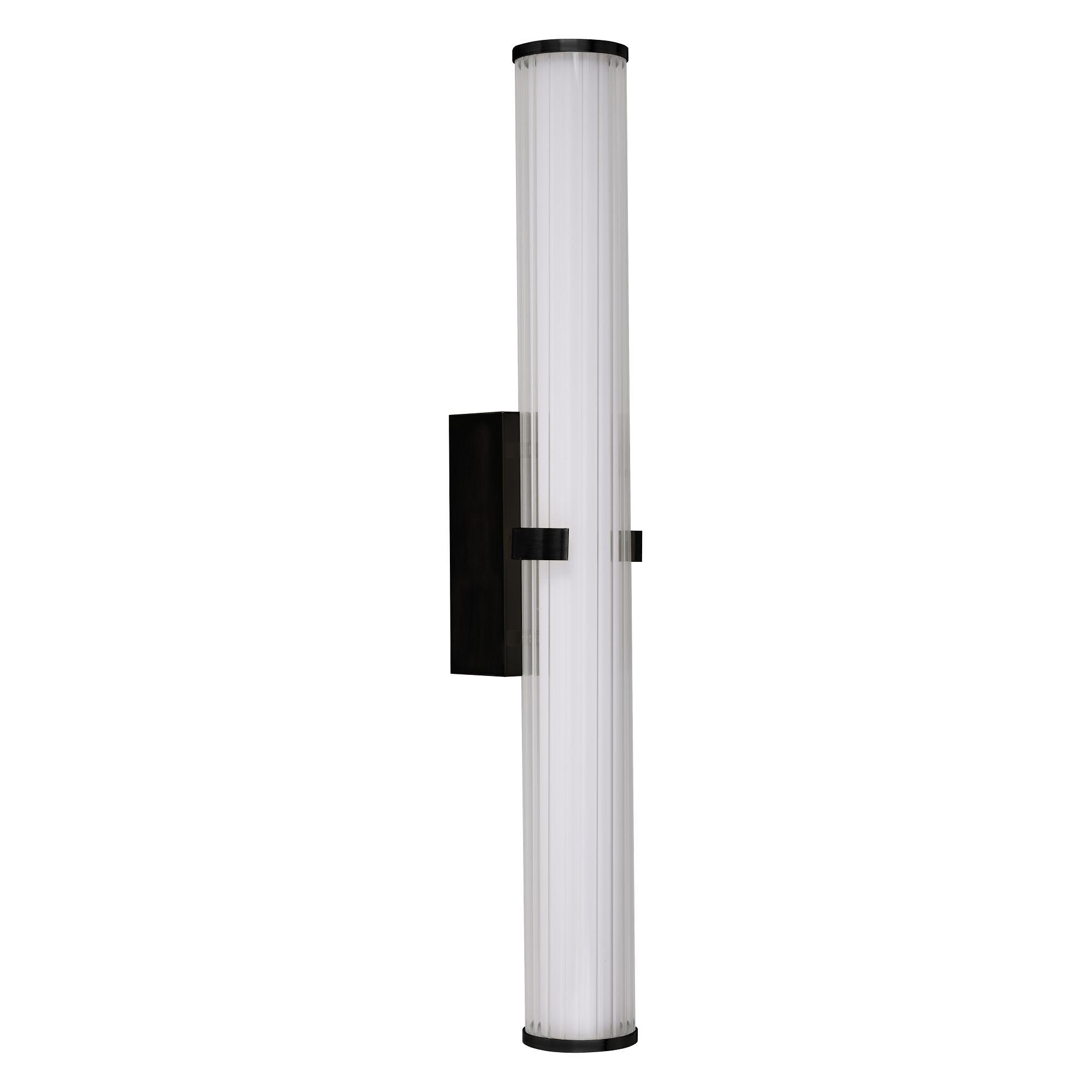 Clamp LED bathroom light steel opal glass black 3